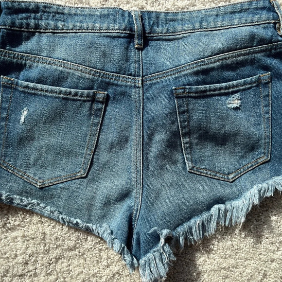 Pacsun Los Angeles High Rise Festival Denim Jean Shorts SIZE 28 distressed - Picture 3 of 6